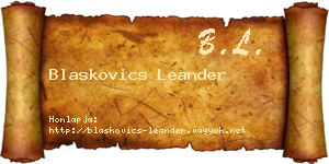 Blaskovics Leander névjegykártya