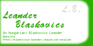 leander blaskovics business card